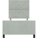 vidaXL Postelja Svetlo siva 90x190 cm Velur | Shoptok.si