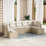 vidaXL 7-delni vrtn sofa set z blazinami Bež Poli Ratan Cene