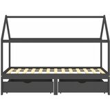 Furnova Otroški posteljni okvir s predali temno siva borovina 90x200 cm, (21918602) | Shoptok.si