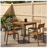 vidaXL Stol za večeru u vrtu Prirodna i kava 60 x 60 5 x 75 cm - Prirodno kava 60 x 60 5 x 75 cm | shoptok.hr