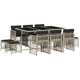  11-dijelni vrtni blagovaonski set s jastucima svijetlosivi | shoptok.hr