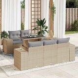 vidaXL 6-dijelni set vrtnih sofa s jastucima bež od poliratana | shoptok.hr