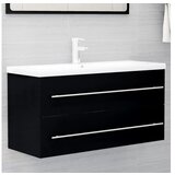 vidaXL Ormarić za umivaonik crni 100 x 38 5 x 48 cm konstruirano drvo Cijene