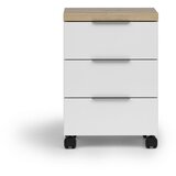 Voleo PREDALNIK NA KOLESCIH bela, barve hrasta | Shoptok.si