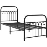  Metalni okvir kreveta uzglavlje i podnožje crni 75x190 cm | shoptok.hr