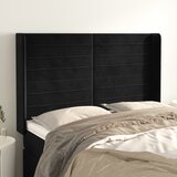 vidaXL Uzglavlje s ušima crno 147x16x118/128 cm baršunasto | shoptok.hr