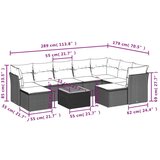 vidaXL 10-dijelni set vrtnih sofa s jastucima crni od poliratana | shoptok.hr