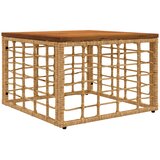 vidaXL Vrtna miza Naravna 55 x 55 x 37 cm PE Ratan in Steklo, (5000285910) Cene
