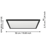 Eglo 901457 - LED stropno kupatilsko svetlo ROVITO-R 17W/230V 50x50 cm IP44 crna + daljinski upravljač | Eponuda.com