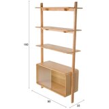 Zuiver Regal iz masivnega jesena z drsnimi vrati v naravni barvi 90x180x35 cm Rise – | Shoptok.si