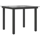 The Living Store Vrtni stol crni 80 x 80 x 74 cm od aluminija i stakla | shoptok.hr