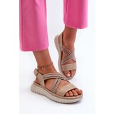 EVENTO Light Women's Comfortable Velcro Sandals Beige Ceclea | Shoptok.si