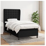  Box spring postelja z vzmetnico črna 100x200 cm blago | Shoptok.si