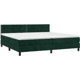  box spring s madracem LED tamnozeleni 200x200 cm baršun | shoptok.hr