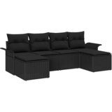  Sjedeća garnitura za vrt 6 kom. Crna poliratan 251 x 117 x 85 cm | Shoptok.si