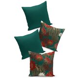 Kate Louise Set od 4 zeleno-crvene jastučnice Tropical, 45 x 45 cm | shoptok.hr