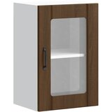 Maison Chic Kuhinjska stenska omarica - Kuhinjska omarica steklenimi vrati Lucca rjavi hrast iu1383, (22063754) | Shoptok.si