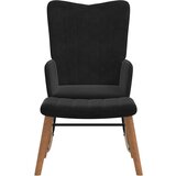 vidaXL stolica za ljuljanje s osloncem za noge crna baršunasta | shoptok.hr