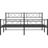  Metalni okvir kreveta uzglavlje i podnožje crni 183x213 cm | shoptok.hr