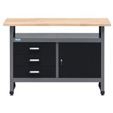 KÜPPER Delovni pult (Do x Š: 120 x 60 cm, Delovna višina: 84 cm, Nosilnost: 300 kg, Črna, Število predalov: 3 kos) | Shoptok.si