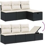  7-dijelni set vrtnih sofa od poliratana s jastucima crni | shoptok.hr