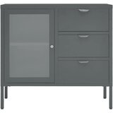  Komoda antracit 75 x 35 x 70 cm od čelika i kaljenog stakla | shoptok.hr