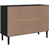  Komoda SENJA crna izgled ratana 112x40x80 cm masivna borovina | shoptok.hr