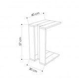 Hanah home Muju - Oak, Anthracite, Oak pomožna miza, (20801993) | Shoptok.si