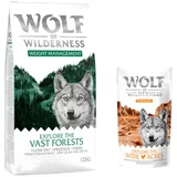 Wolf of Wilderness 12kg + 100g Snack "Explore the Wide Acres" piletina gratis! - Explore The Vast Forests - piletina (Weight Management)