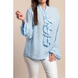 Fenzy Plus Size Bluza S Volanima, Svijetloplava | shoptok.hr