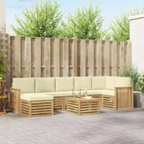  Set vanjskih sofa 8 kom. Bijela i krem Poliester | shoptok.hr