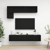 The Living Store Komplet TV omaric 5-delni črna inženirski les - Komplet TV Omaric, (21374195) Cene