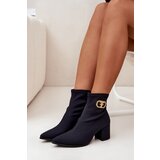 Zazoo Women's Heeled Boots With Gold Detail 3128 Black | ePonuda.com