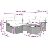  Vrtna sedežna garnitura 7 pcs Rjava in rdeča poli ratan, (5000134717) | Shoptok.si