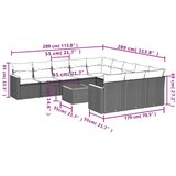 vidaXL 12-dijelni set vrtnih sofa od poliratana s jastucima crni | shoptok.hr