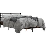 Maison Chic Posteljni okvir - Dvoposteljna postelja - Zakonska postelja dimljeni hrast 140x190 cm inž. les in kovina-J14285, (21774073) | Shoptok.si