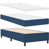 vidaXL Postelja s škatlasto vzmetjo z vzmetnico in LED modra 90x190 cm Tkanina, (22067188) | Shoptok.si