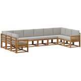vidaXL Zunanja garnitura za sedenje 10 pcs Naravna in svetlo siva, (5000281331) | Shoptok.si
