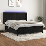  The Living Store Box spring postelja z vzmetnico LED črna 180x200 cm žamet - Box Spring Postelja, (21455736) Cene