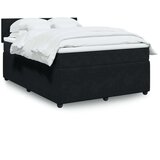vidaXL Box spring posteljni z vzmetnico črn 140x190 cm žamet | Shoptok.si