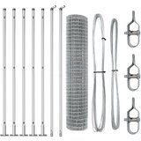 vidaXL Euro Ograda sa 7 Flanšnim Stupovima 1.6x10 m Galvanizirani Čelik | shoptok.hr