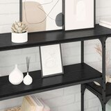 vidaXL Konzolna miza Črni hrast 150 x 29 x 76.5 cm Konstruiran les | Shoptok.si
