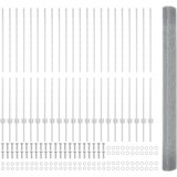 vidaXL varjena žična ograja z 44 u stebrički srebrna 1.4x50 m jeklo | Shoptok.si