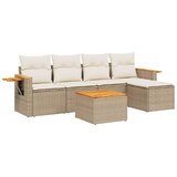  6-dijelni set vrtnih sofa s jastucima bež od poliratana | shoptok.hr