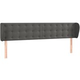 The Living Store vzglavje z ušesi temno sivo 163x23x78/88 cm žamet - vzglavje, (21495438) | Shoptok.si