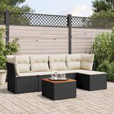 vidaXL 6-dijelni set vrtnih sofa s jastucima crni od poliratana | shoptok.hr