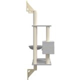  Zidna penjalica za mačke sa stupom za grebanje siva 153 cm | shoptok.hr