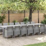 vidaXL Komplet za jedilnico v vrtu 15 pcs Svetlo siva Polt rattan Cene