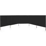  Vjetrobran s 5 panela od tkanine 600 x 120 cm crni | shoptok.hr