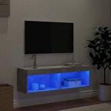 TV ormarić s LED svjetlima siva boja betona 100x30x30 cm | shoptok.hr